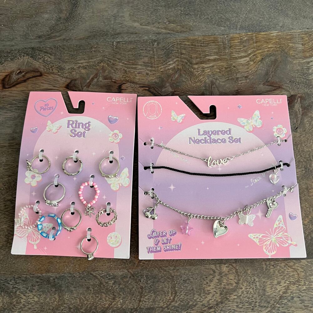 New Capelli New York Kid Girl's Necklace and Ring Set